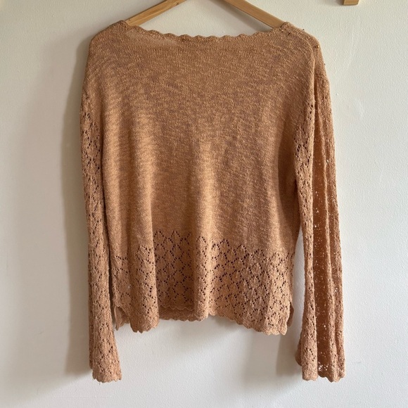 Vintage Beaded Knit Bell Sleeve Sweater | Scalloped Hem | Beta’s Choice | Size L - Picture 4 of 5